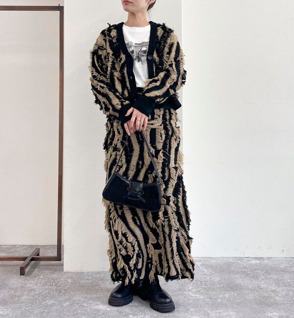 fredy emue「カットフリンジジャガード2WAY カーディガン」|ニット・セーター|