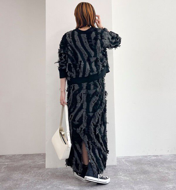 fredy emue「カットフリンジジャガード2WAY カーディガン」|ニット・セーター|