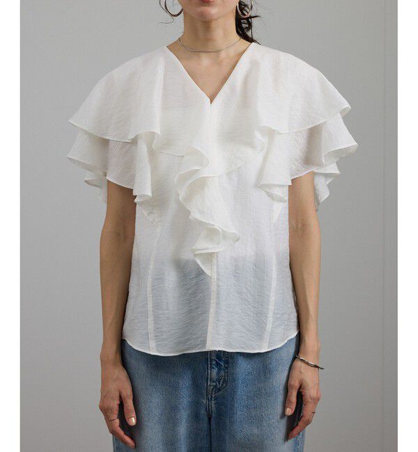 SALON adam et rope'「シルクブレンドラッフルカラーブラウス」|シャツ・ブラウス|