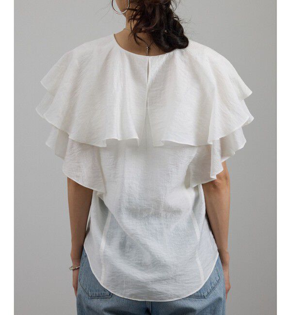 SALON adam et rope'「シルクブレンドラッフルカラーブラウス」|シャツ・ブラウス|