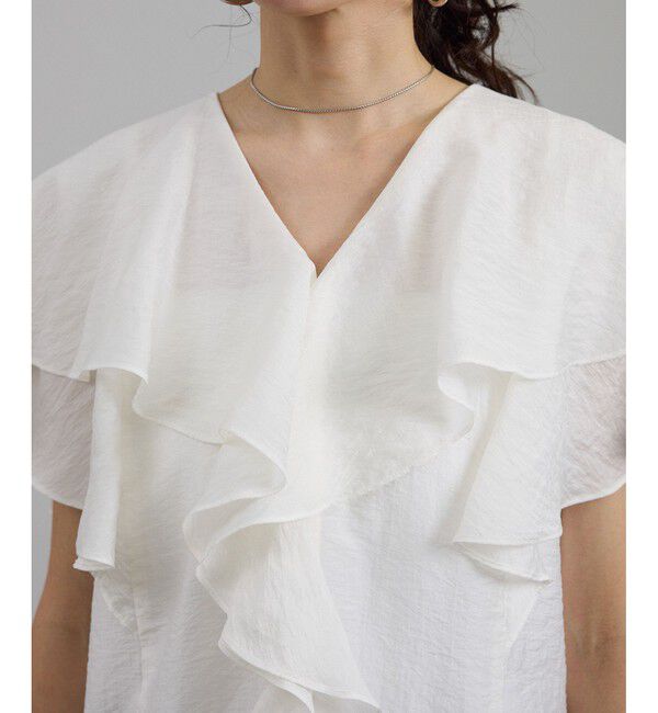 SALON adam et rope'「シルクブレンドラッフルカラーブラウス」|シャツ・ブラウス|