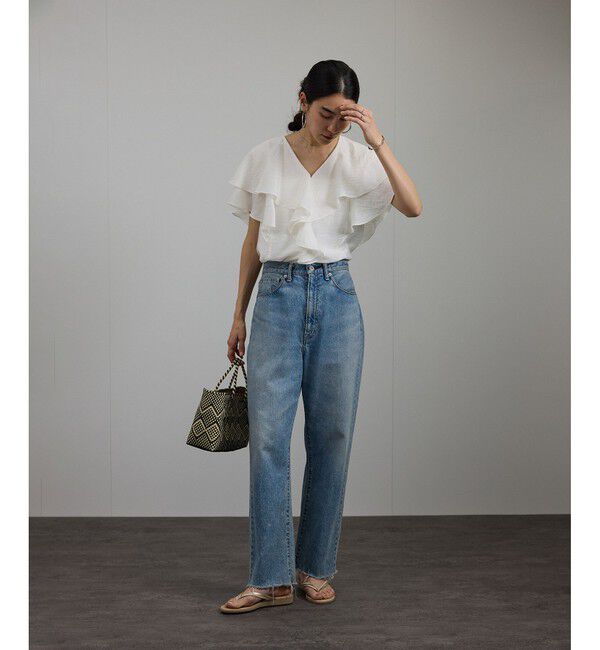 SALON adam et rope'「シルクブレンドラッフルカラーブラウス」|シャツ・ブラウス|