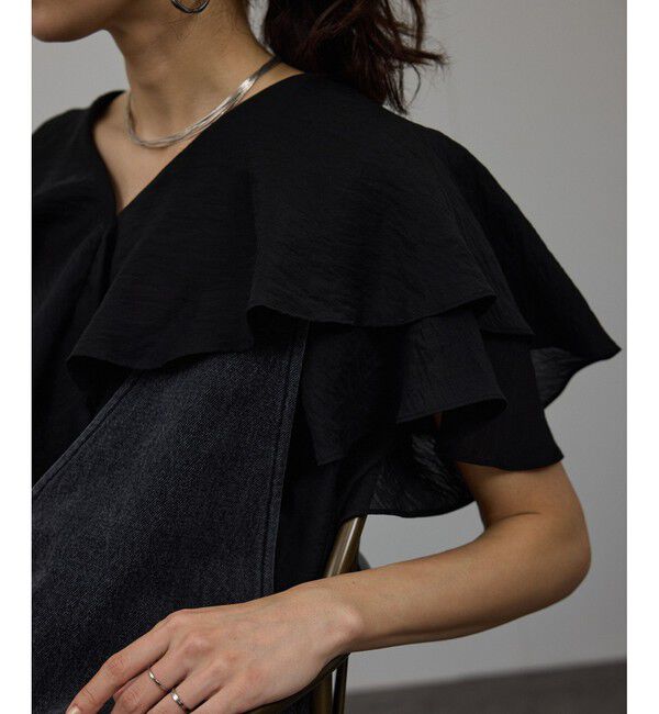 SALON adam et rope'「シルクブレンドラッフルカラーブラウス」|シャツ・ブラウス|