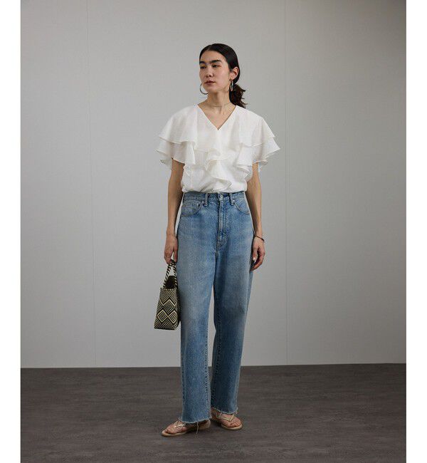 SALON adam et rope'「シルクブレンドラッフルカラーブラウス」|シャツ・ブラウス|