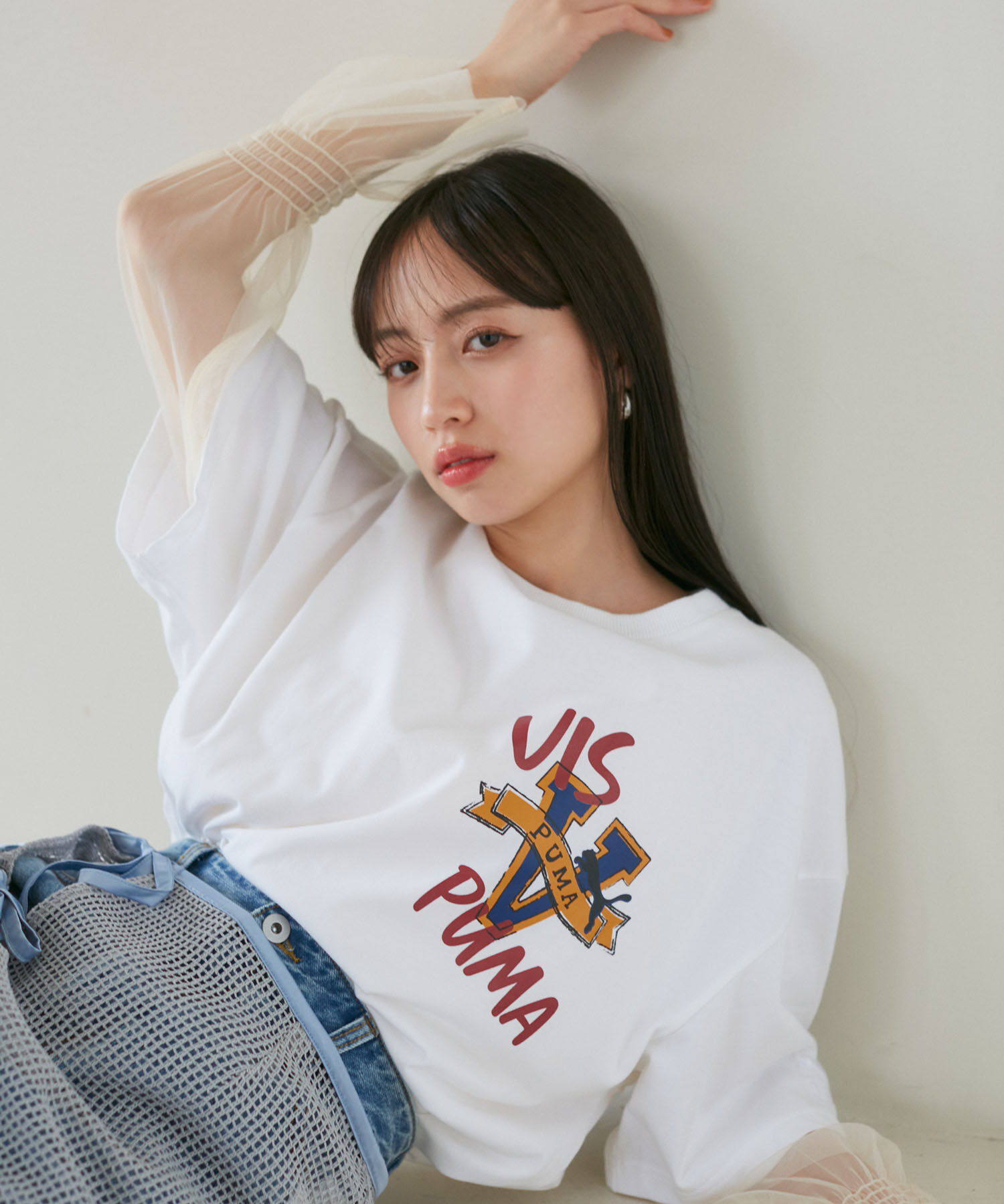 VIS「【PUMA】VIS別注 オリジナルロゴオーバーサイズTシャツ」|Tシャツ・カットソー|