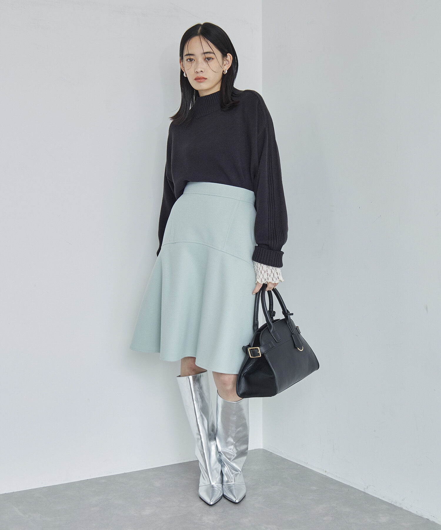 VIS「【アンチピリング/洗える】サイドスリットニットプルオーバー【WEB限定カラー】」|ニット・セーター|