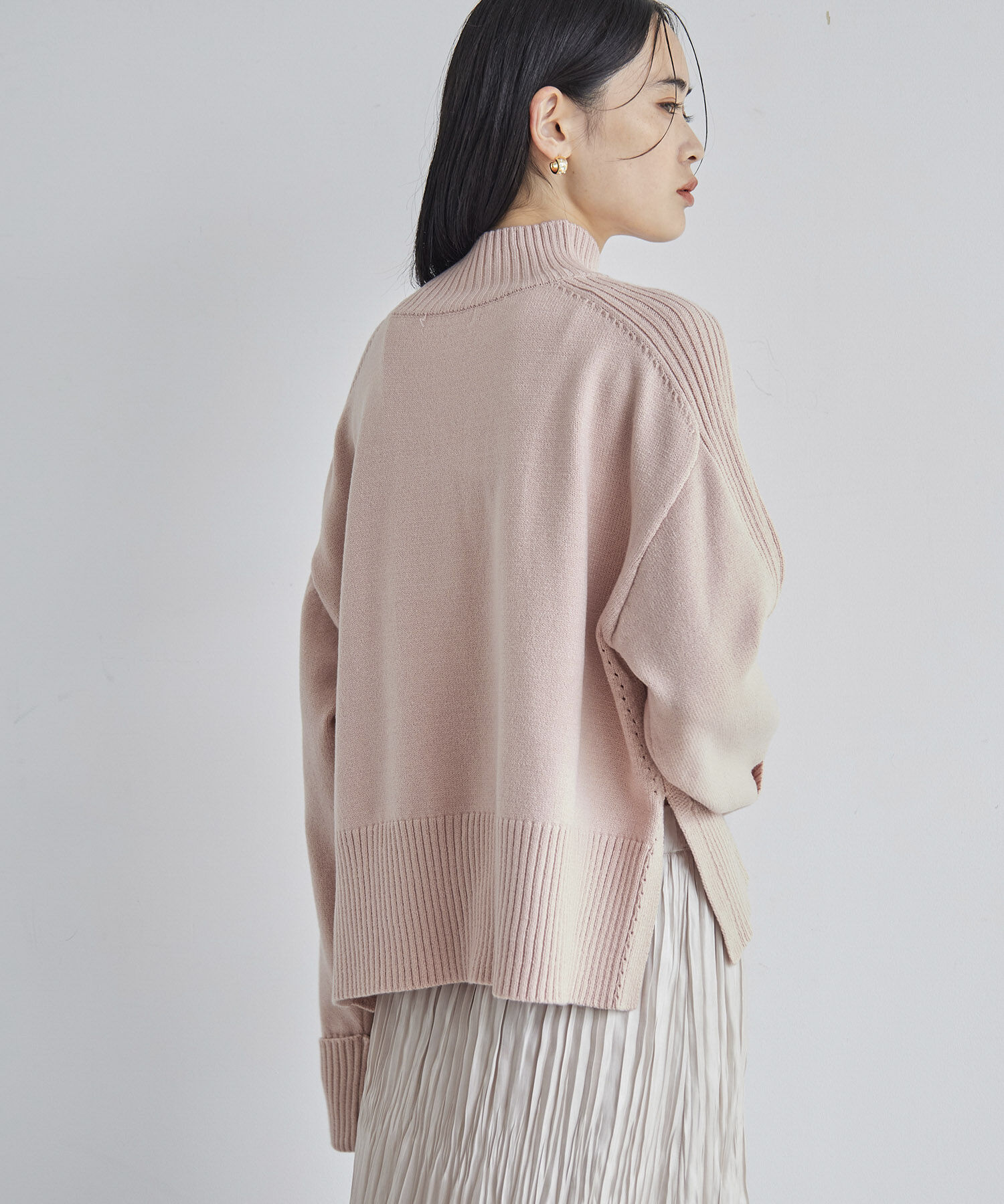 VIS「【アンチピリング/洗える】サイドスリットニットプルオーバー【WEB限定カラー】」|ニット・セーター|