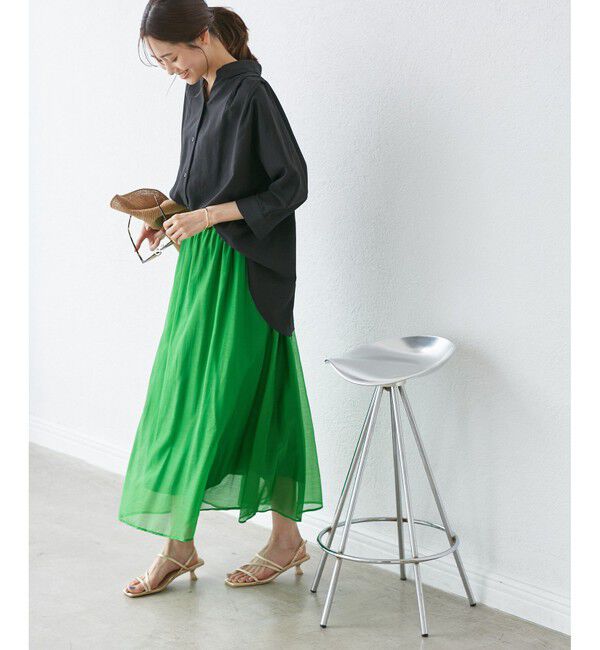 Rope&rsquo;Picnic「エアリーシアーギャザーロングスカート」|スカート|