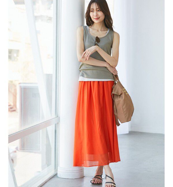 Rope&rsquo;Picnic「エアリーシアーギャザーロングスカート」|スカート|