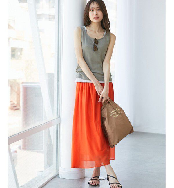 Rope&rsquo;Picnic「エアリーシアーギャザーロングスカート」|スカート|