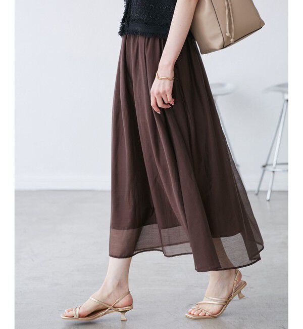 Rope&rsquo;Picnic「エアリーシアーギャザーロングスカート」|スカート|