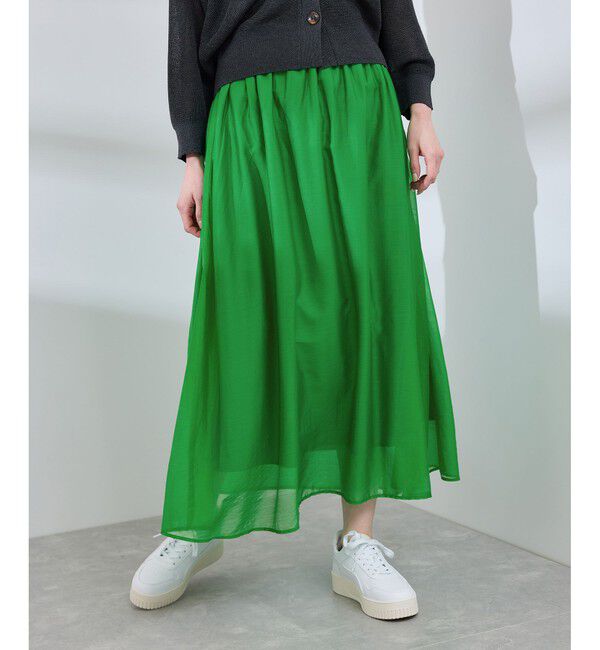 Rope&rsquo;Picnic「エアリーシアーギャザーロングスカート」|スカート|