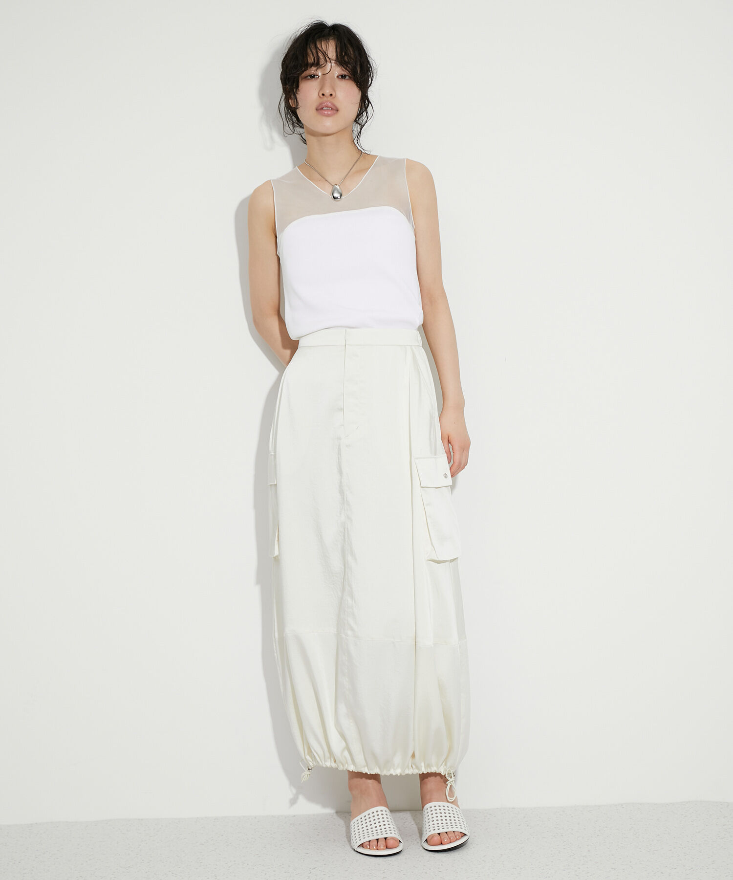 ADAM ET ROPE'「チュール切り替えタンクトップ」|タンクトップ|