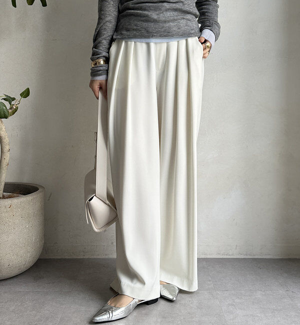  「【累計販売数3万枚突破/22色４サイズ展開！】タックワイドパンツ」|チノ|