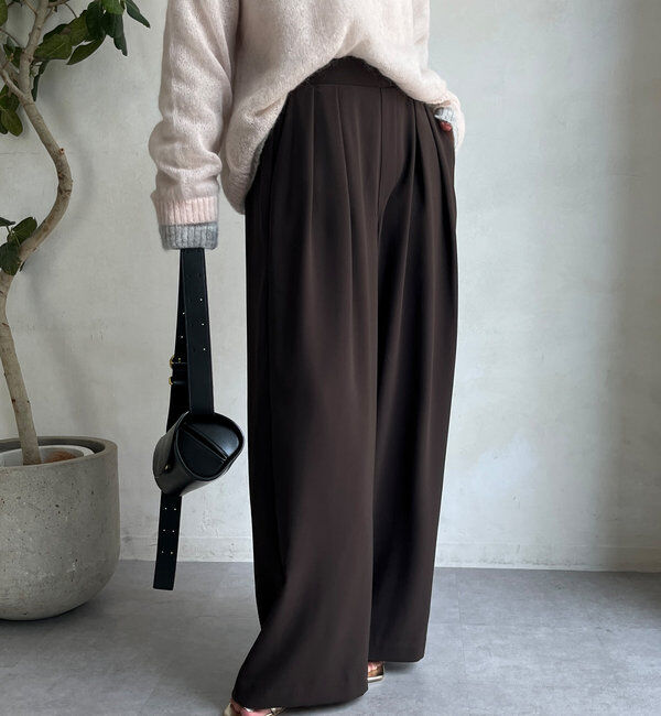  「【累計販売数3万枚突破/22色４サイズ展開！】タックワイドパンツ」|チノ|