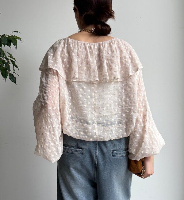  「フラワー刺繍フリルブラウス」|シャツ・ブラウス|