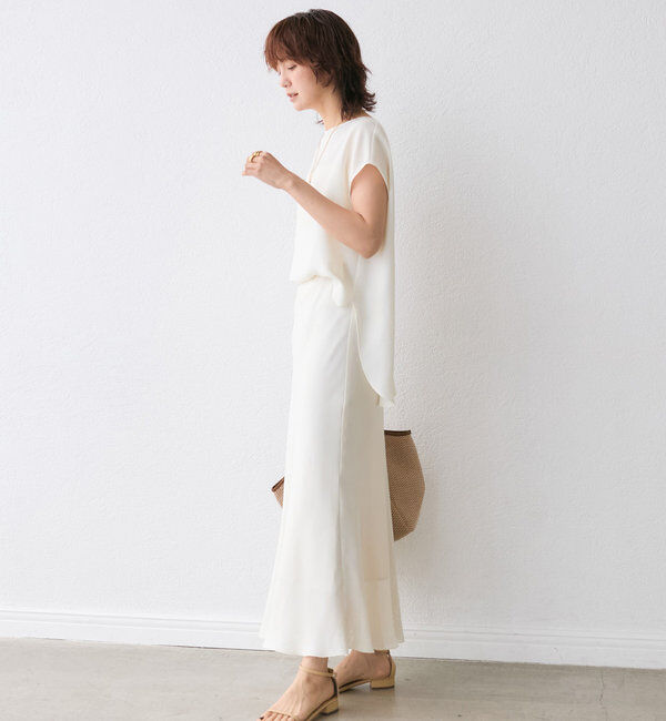  「【セットアップ対応可】メッシュバイアススカート」|スカート|