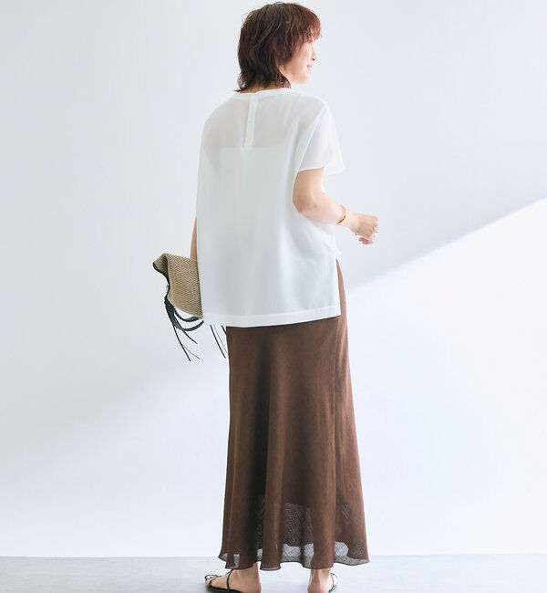  「【セットアップ対応可】メッシュバイアススカート」|スカート|