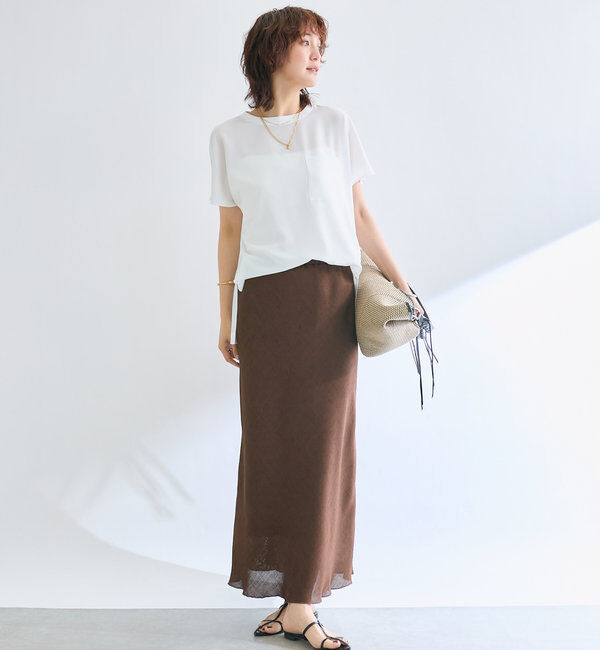  「【セットアップ対応可】メッシュバイアススカート」|スカート|
