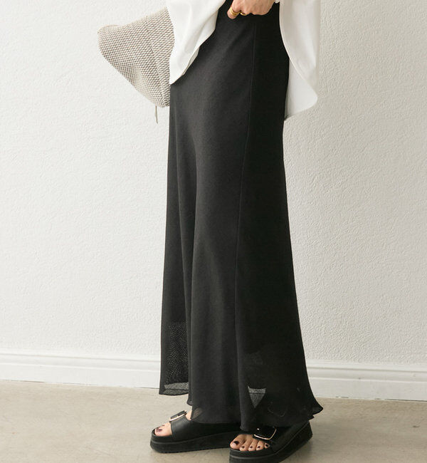  「【セットアップ対応可】メッシュバイアススカート」|スカート|