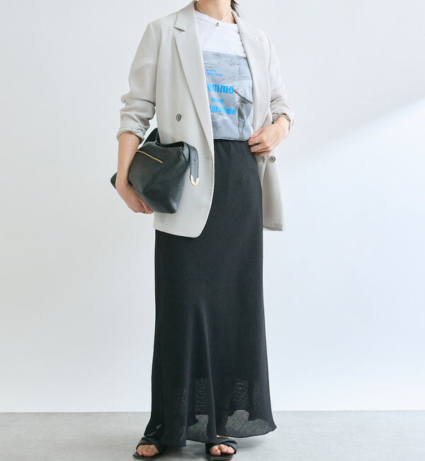  「【セットアップ対応可】メッシュバイアススカート」|スカート|