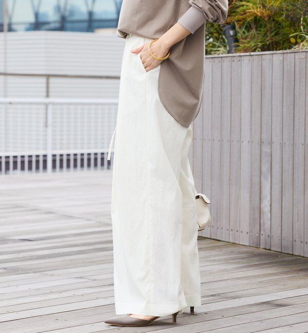  「予約【美シルエット】クロスタックワイドパンツ」|チノ|