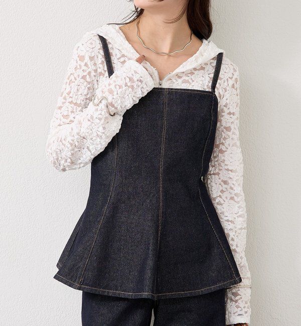  「ペプラムデニムビスチェ」|シャツ・ブラウス|ネイビー