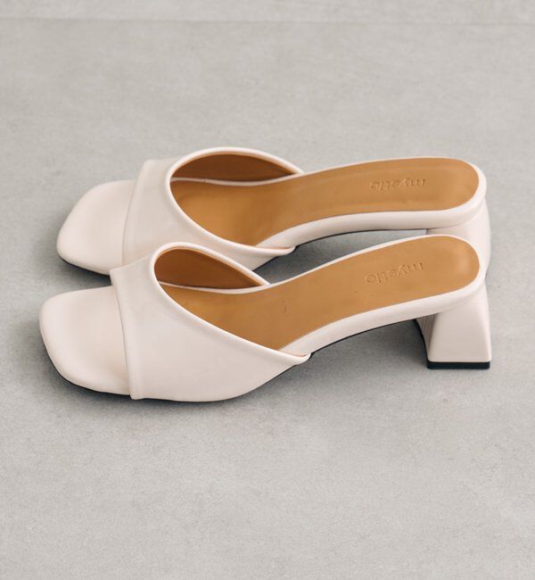 「スクエアトゥヒールサンダル」|サンダル|