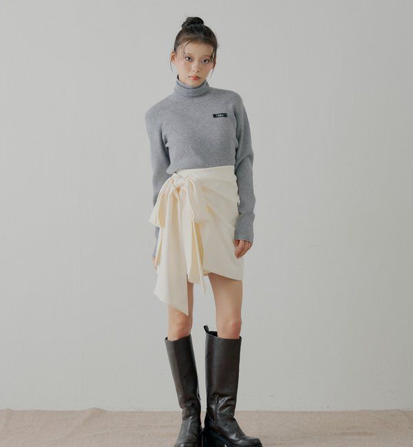  「【SALON by Chico】リボンラップスカート+スラックスハーフパンツ」|チノ|