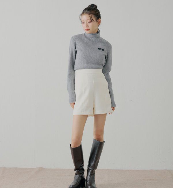  「【SALON by Chico】リボンラップスカート+スラックスハーフパンツ」|チノ|