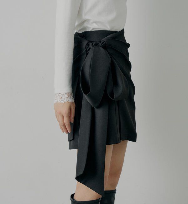  「【SALON by Chico】リボンラップスカート+スラックスハーフパンツ」|チノ|