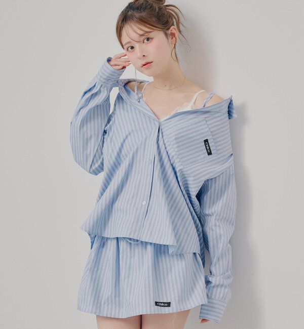  「【セットアップ対応】2wayルーズシャツ」|シャツ・ブラウス|