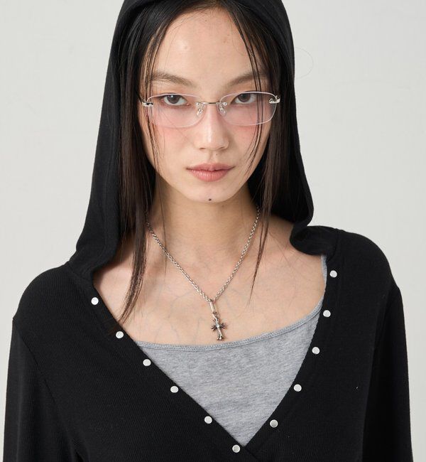  「SQUARE RIMLEESS GLASSES」|ピアス|