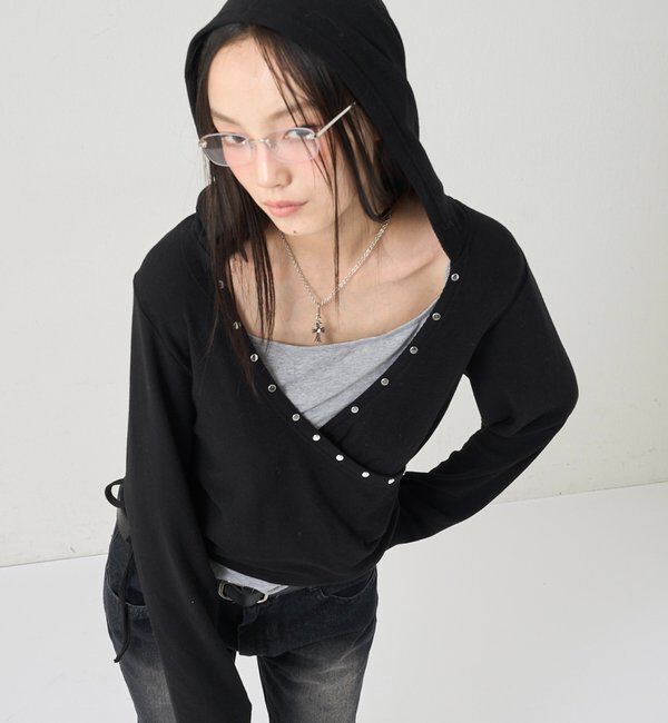  「SQUARE RIMLEESS GLASSES」|ピアス|