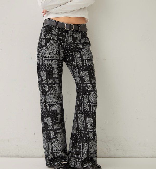  「ASSORTED PRINT FLARE PANTS」|チノ|