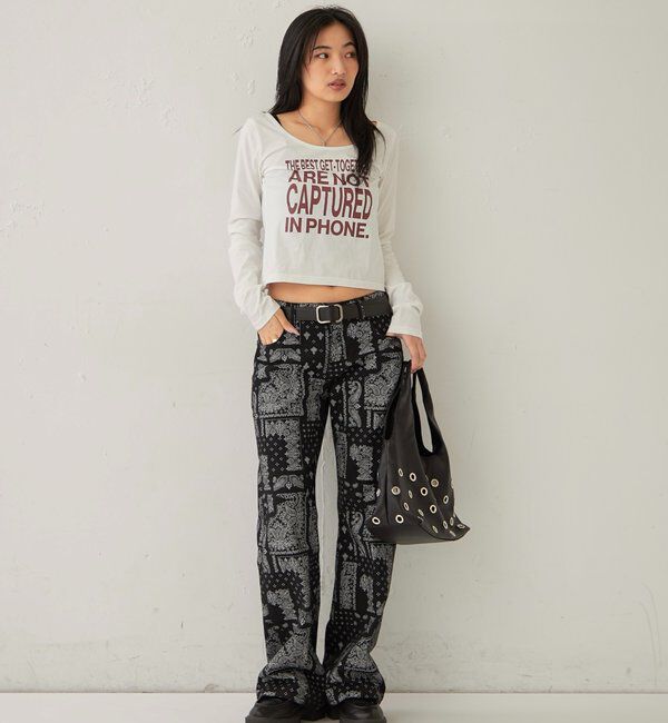  「ASSORTED PRINT FLARE PANTS」|チノ|