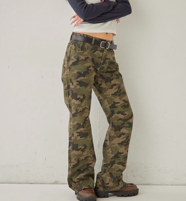  「ASSORTED PRINT FLARE PANTS」|チノ|