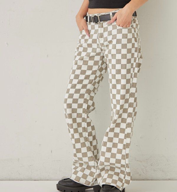  「ASSORTED PRINT FLARE PANTS」|チノ|
