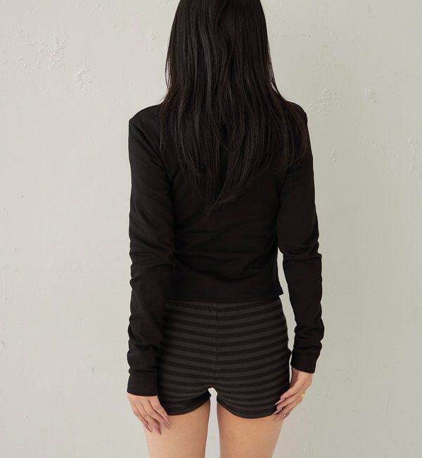  「STUDDED ZIP GATHERED TOP」|Tシャツ・カットソー|