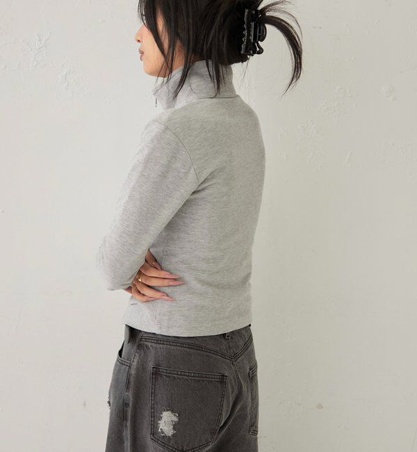  「STUDDED ZIP GATHERED TOP」|Tシャツ・カットソー|