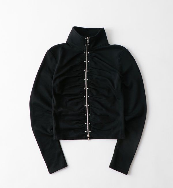  「STUDDED ZIP GATHERED TOP」|Tシャツ・カットソー|