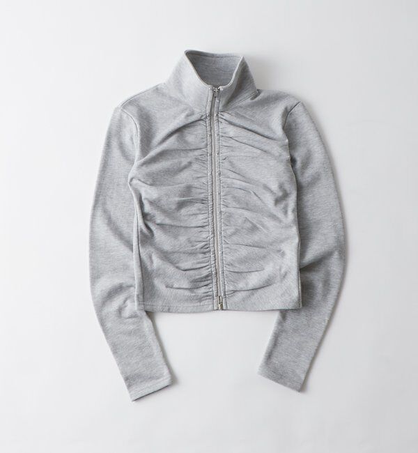  「STUDDED ZIP GATHERED TOP」|Tシャツ・カットソー|