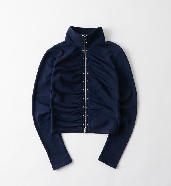  「STUDDED ZIP GATHERED TOP」|Tシャツ・カットソー|