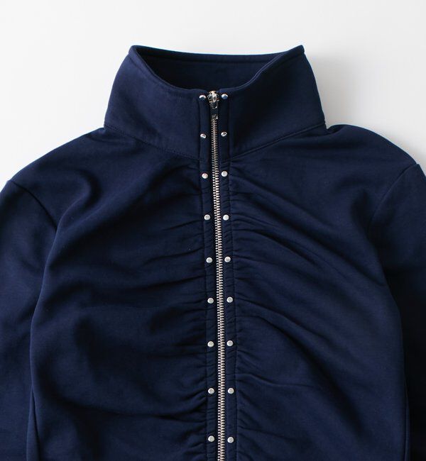  「STUDDED ZIP GATHERED TOP」|Tシャツ・カットソー|