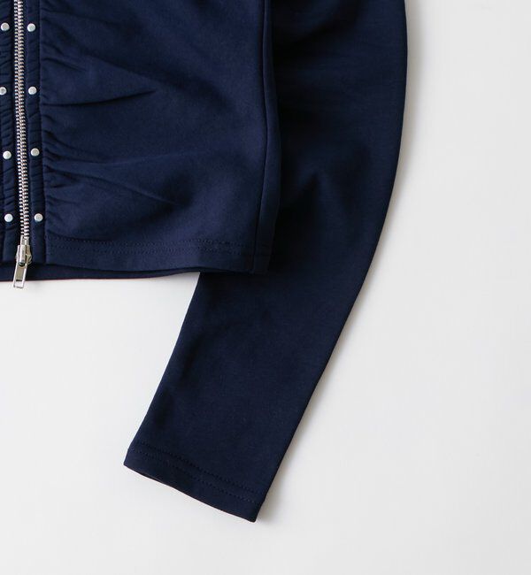  「STUDDED ZIP GATHERED TOP」|Tシャツ・カットソー|