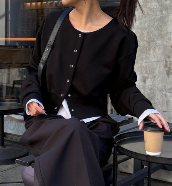  「ダンボールタックスリーブカーディガン」|Tシャツ・カットソー|ブラック