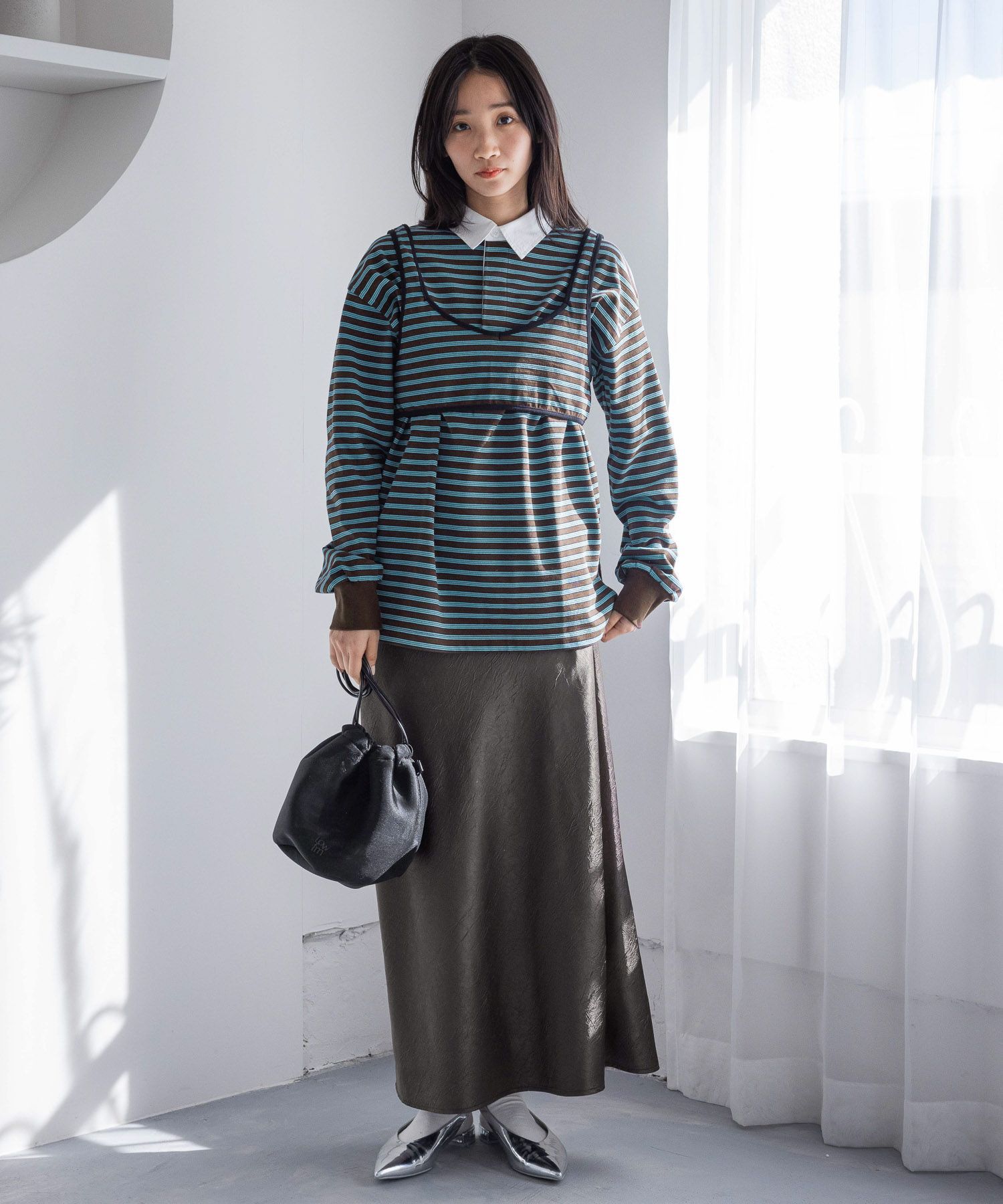 LOWRYS FARM「シワサテンスカート」|スカート|