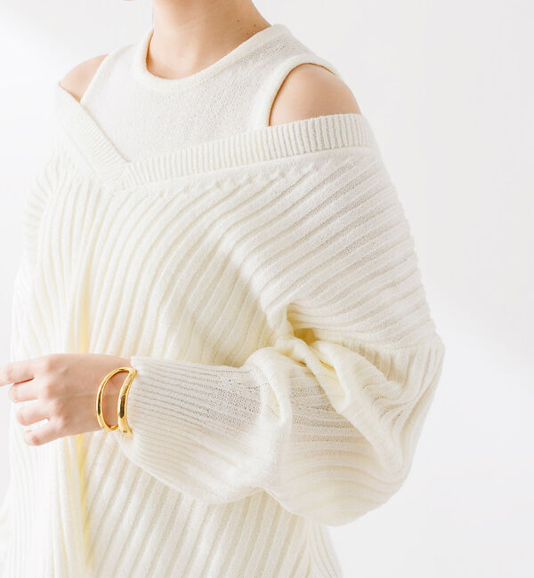 Rouge vif「Vネックリブニット アンサンブル」|ニット・セーター|