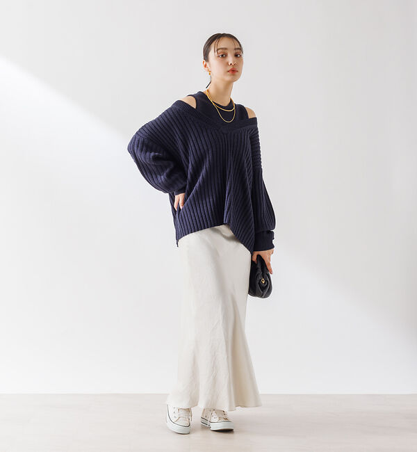 Rouge vif「Vネックリブニット アンサンブル」|ニット・セーター|