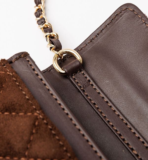 Rouge vif「【VELETTO/ヴェレット】スエードキルティングカードケース/チェーンストラッ」|名刺入れ・カードケース|